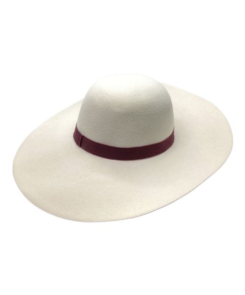 MAISON MICHEL（メゾンミッシェル）Maison Michel (メゾンミッシェル) ファーフェルトワイドハット アイボリーの古着・服飾アイテム