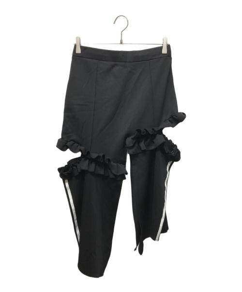 adidas（アディダス）adidas (アディダス) J KOO (ジェイクー) 再構築スリットスカート ブラック サイズ:XSの古着・服飾アイテム