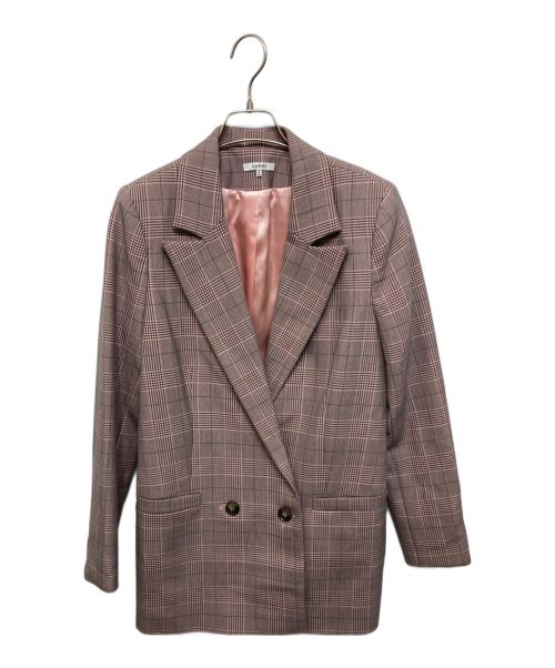 GANNI（ガニー）GANNI (ガニー) チェックダブルジャケット ピンク サイズ:36の古着・服飾アイテム