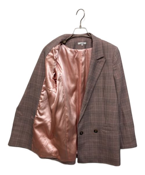 GANNI（ガニー）GANNI (ガニー) チェックダブルジャケット ピンク サイズ:36の古着・服飾アイテム