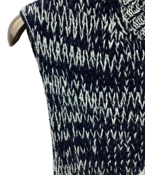 YOKE（ヨーク）YOKE (ヨーク) INTARSIA CREWNECK VEST スカイブルー×ブラック サイズ:２の古着・服飾アイテム