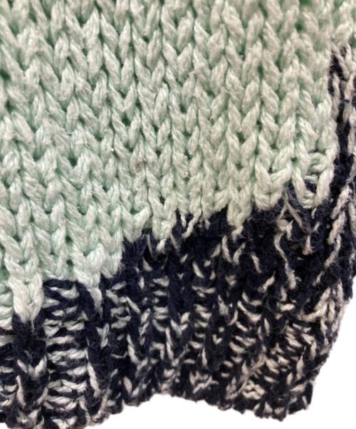 YOKE（ヨーク）YOKE (ヨーク) INTARSIA CREWNECK VEST スカイブルー×ブラック サイズ:２の古着・服飾アイテム