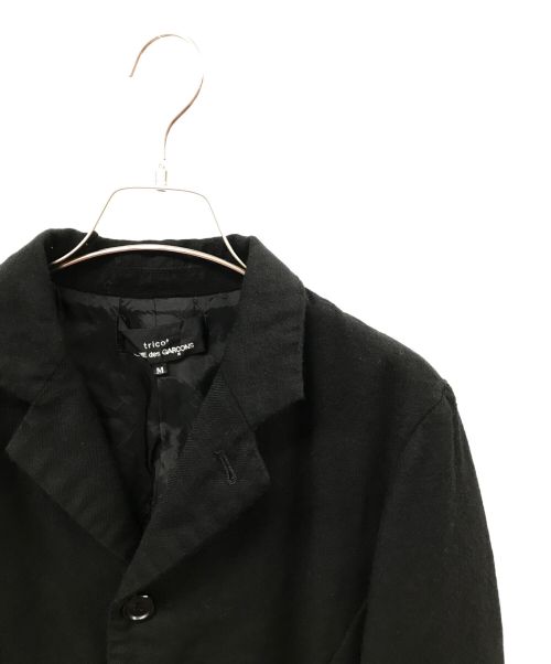tricot COMME des GARCONS（トリココムデギャルソン）tricot COMME des GARCONS (トリココムデギャルソン) 製品染め 異素材 裾シルク ジャケット ブラック サイズ:Mの古着・服飾アイテム