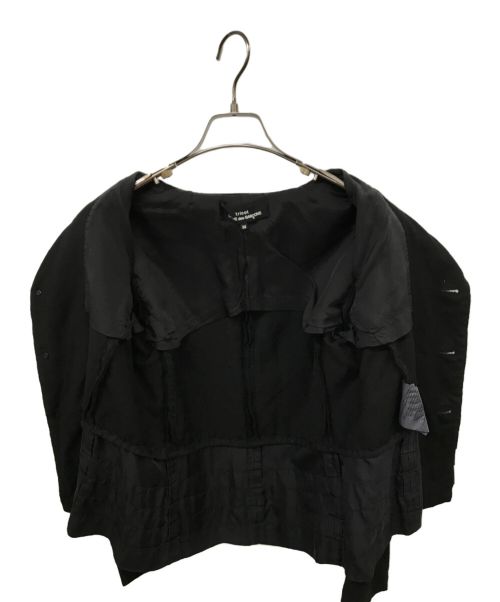 tricot COMME des GARCONS（トリココムデギャルソン）tricot COMME des GARCONS (トリココムデギャルソン) 製品染め 異素材 裾シルク ジャケット ブラック サイズ:Mの古着・服飾アイテム