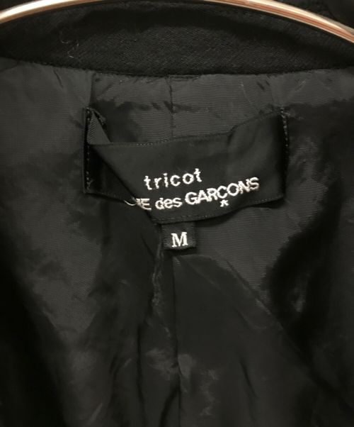tricot COMME des GARCONS（トリココムデギャルソン）tricot COMME des GARCONS (トリココムデギャルソン) 製品染め 異素材 裾シルク ジャケット ブラック サイズ:Mの古着・服飾アイテム