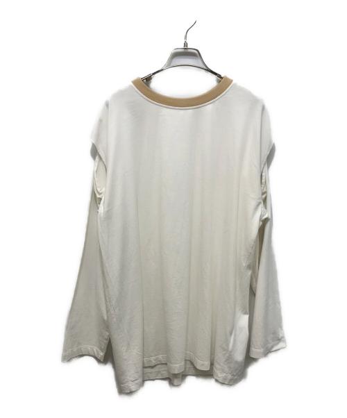 MM6 Maison Margiela（エムエムシックスメゾンマルジェラ）MM6 Maison Margiela (エムエムシックスメゾンマルジェラ) オープンショルダーカットソー ホワイト サイズ:Sの古着・服飾アイテム