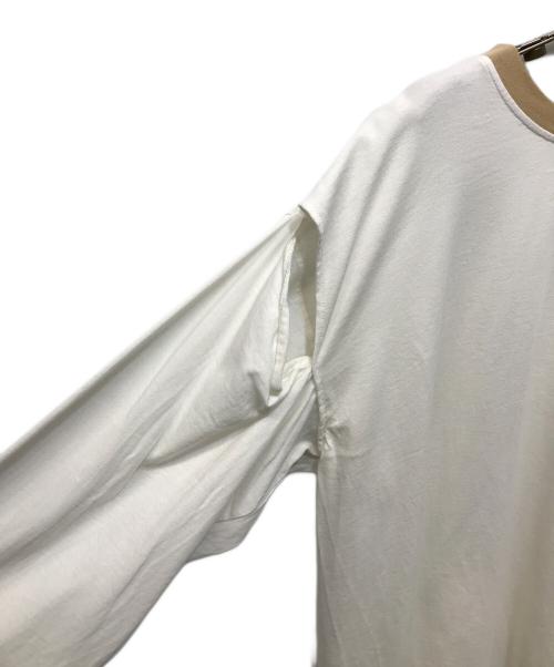 MM6 Maison Margiela（エムエムシックスメゾンマルジェラ）MM6 Maison Margiela (エムエムシックスメゾンマルジェラ) オープンショルダーカットソー ホワイト サイズ:Sの古着・服飾アイテム