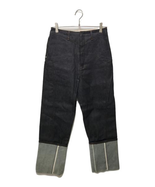 FETICO EMI FUNAYAMA（フェティコ エミ フナヤマ）FETICO EMI FUNAYAMA (フェティコ エミ フナヤマ) 12oz HIGH-RISE COATING JEANS インディゴ サイズ:Mの古着・服飾アイテム