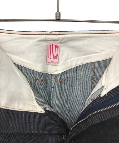 FETICO EMI FUNAYAMA（フェティコ エミ フナヤマ）FETICO EMI FUNAYAMA (フェティコ エミ フナヤマ) 12oz HIGH-RISE COATING JEANS インディゴ サイズ:Mの古着・服飾アイテム
