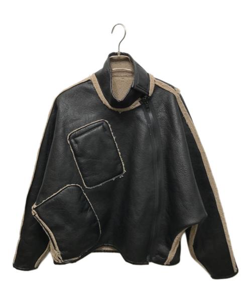 SYUMAN.（シュウマン）SYUMAN. (シュウマン) ボアジャケット ベージュ×ブラック サイズ:1の古着・服飾アイテム