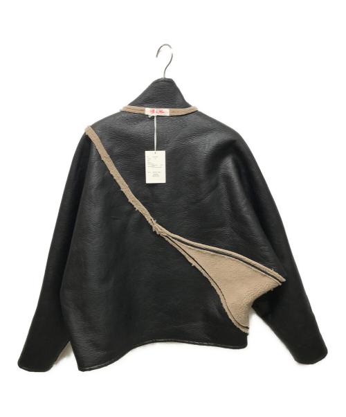 SYUMAN.（シュウマン）SYUMAN. (シュウマン) ボアジャケット ベージュ×ブラック サイズ:1の古着・服飾アイテム