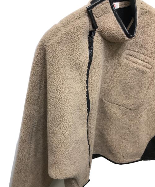 SYUMAN.（シュウマン）SYUMAN. (シュウマン) ボアジャケット ベージュ×ブラック サイズ:1の古着・服飾アイテム