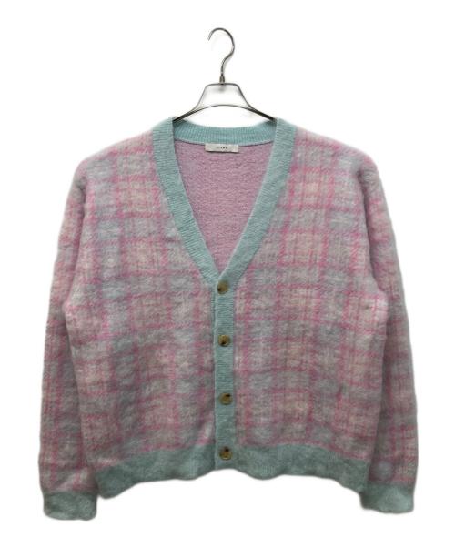 jieda（ジエダ）Jieda (ジエダ) MOHAIR CHECKED CARDIGAN ピンク×ブルー サイズ:Mの古着・服飾アイテム