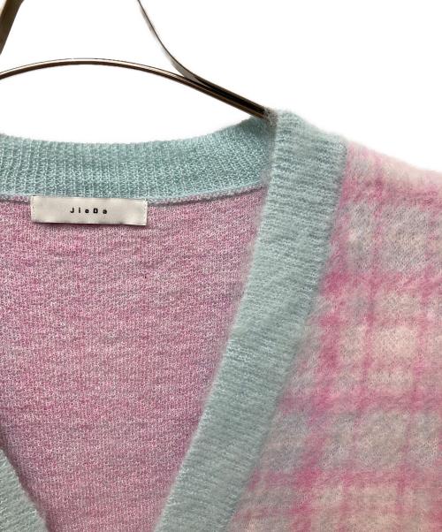 jieda（ジエダ）Jieda (ジエダ) MOHAIR CHECKED CARDIGAN ピンク×ブルー サイズ:Mの古着・服飾アイテム