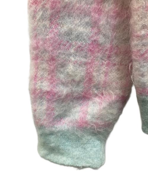 jieda（ジエダ）Jieda (ジエダ) MOHAIR CHECKED CARDIGAN ピンク×ブルー サイズ:Mの古着・服飾アイテム