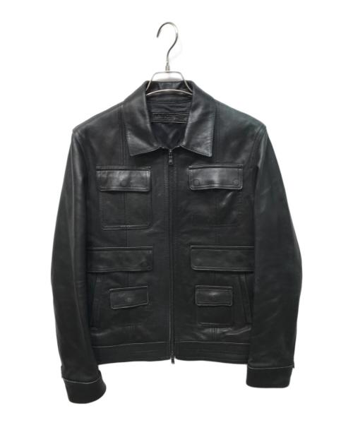 NEIL BARRETT（ニールバレット）NEIL BARRETT (ニールバレット) マルチポケットレザージャケット ブラック サイズ:Sの古着・服飾アイテム