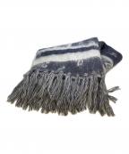 Mame Kurogouchiマメクロゴウチ）の古着「Osmanthus Motif Knitted Scarf」｜グレー