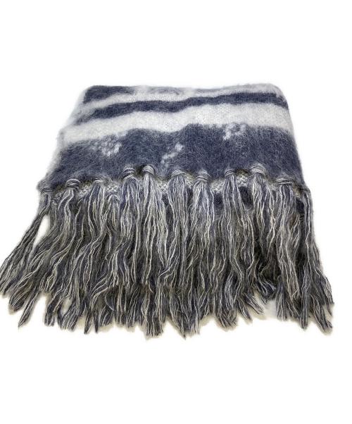 Mame Kurogouchi（マメクロゴウチ）mame kurogouchi (マメクロゴウチ) Osmanthus Motif Knitted Scarf グレーの古着・服飾アイテム