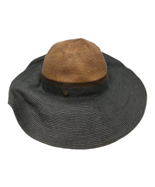 KAPITAL（キャピタル）KAPITAL (キャピタル) コンチョボタンストローハット ベージュ×グレーの古着・服飾アイテム