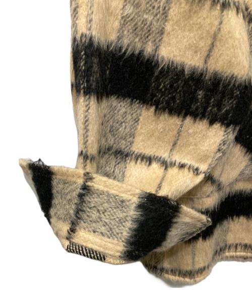 DANKE SCHON（ダンケ シェーン）Danke schon (ダンケ シェーン) BLINDHOOK SHAGGY SHIRTS ベージュ×ブラック サイズ:FREEの古着・服飾アイテム