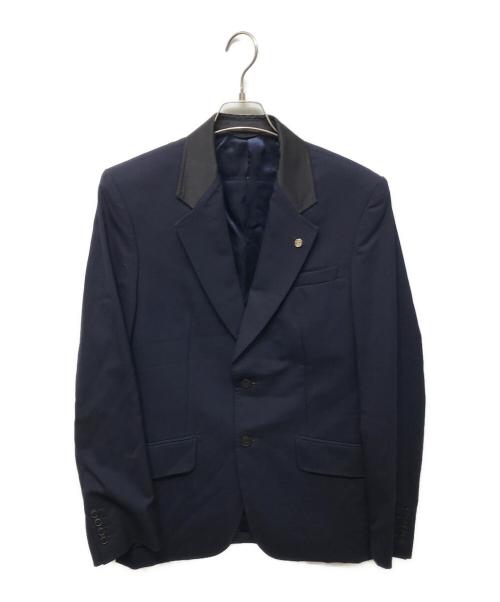 TOGA VIRILIS（トーガ ビリリース）TOGA VIRILIS (トーガ ビリリース) ネック切替テーラードジャケット ネイビー サイズ:44の古着・服飾アイテム