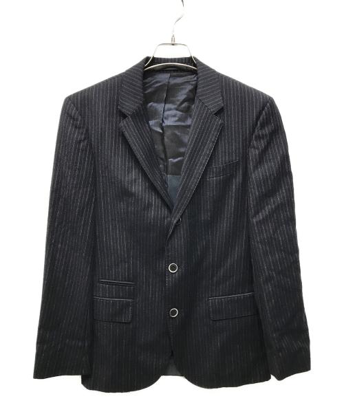 BOSS HUGO BOSS（ボス ヒューゴボス）BOSS HUGO BOSS (ボス ヒューゴボス) Supre110 ストライプセットアップスーツ ネイビー サイズ:44の古着・服飾アイテム