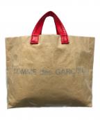 COMME des GARCONS GIRLコムデギャルソンガール）の古着「クラフトトートバッグ」｜ベージュ×レッド