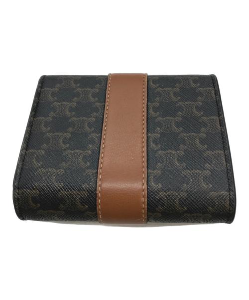 CELINE（セリーヌ）CELINE (セリーヌ) スモール トリフォールドウォレット ブラック×ブラウンの古着・服飾アイテム