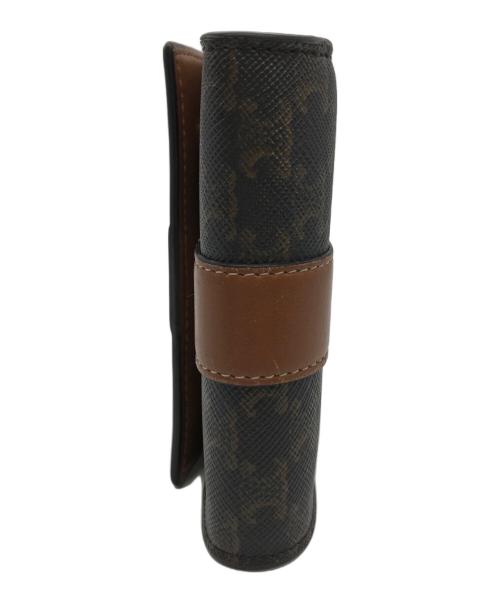 CELINE（セリーヌ）CELINE (セリーヌ) スモール トリフォールドウォレット ブラック×ブラウンの古着・服飾アイテム