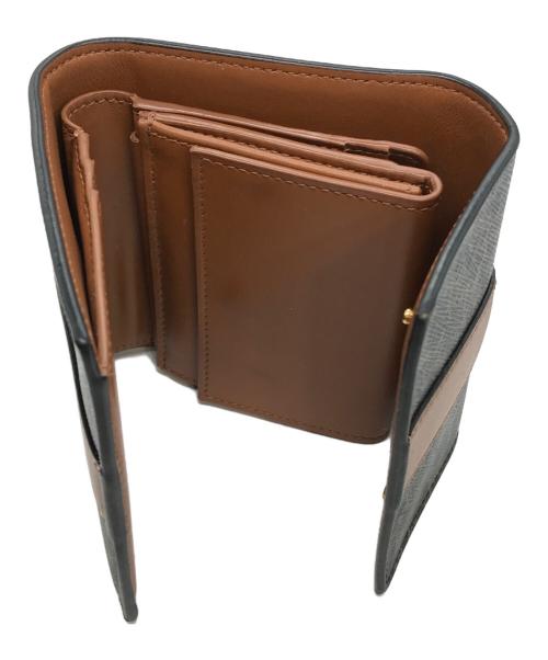 CELINE（セリーヌ）CELINE (セリーヌ) スモール トリフォールドウォレット ブラック×ブラウンの古着・服飾アイテム