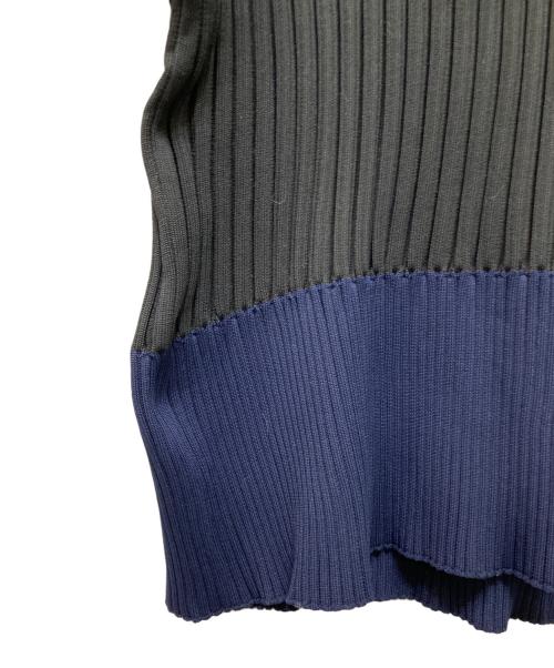 CFCL（シーエフシーエル）CFCL (シーエフシーエル) FLUTED LONG SLEEVE TOP ネイビー×ブラック サイズ:5の古着・服飾アイテム