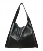 JIL SANDERジルサンダー）の古着「BORDER HOBO レザートートバッグ」｜ブラック