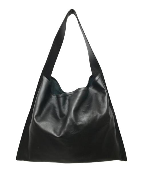 JIL SANDER（ジルサンダー）JIL SANDER (ジルサンダー) BORDER HOBO レザートートバッグ ブラックの古着・服飾アイテム