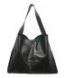 JIL SANDER (ジルサンダー) BORDER HOBO レザートートバッグ ブラック：58000円