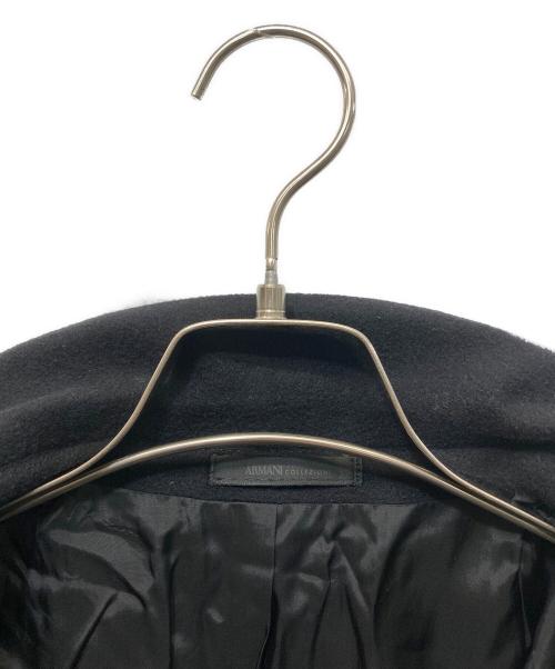 ARMANI COLLEZIONI（アルマーニ コレツィオーニ）ARMANI COLLEZIONI (アルマーニ コレツィオーニ) メルトンロングチェスターコート ブラック サイズ:42の古着・服飾アイテム