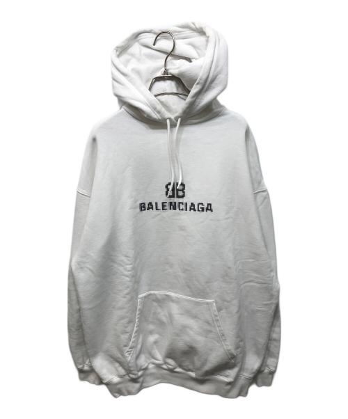 BALENCIAGA（バレンシアガ）BALENCIAGA (バレンシアガ) BB PIXEL HOODIE ホワイト サイズ:XSの古着・服飾アイテム