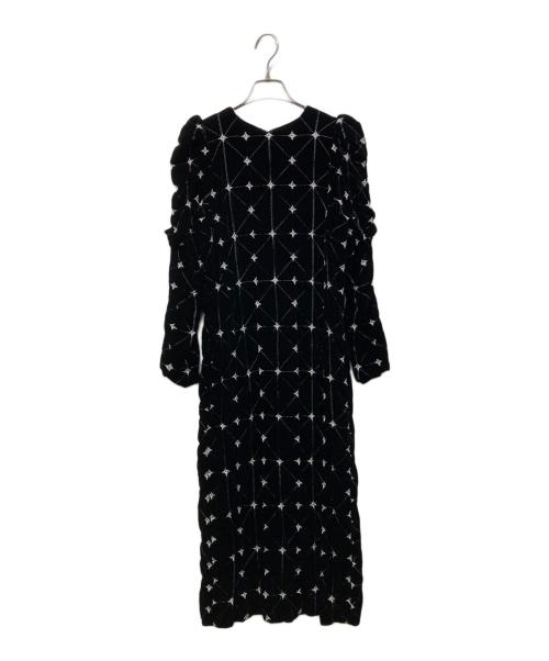 BELPER（ベルパー）BELPER (ベルパー) EMBROIDERY VELVET DRESS ブラック サイズ:不明の古着・服飾アイテム