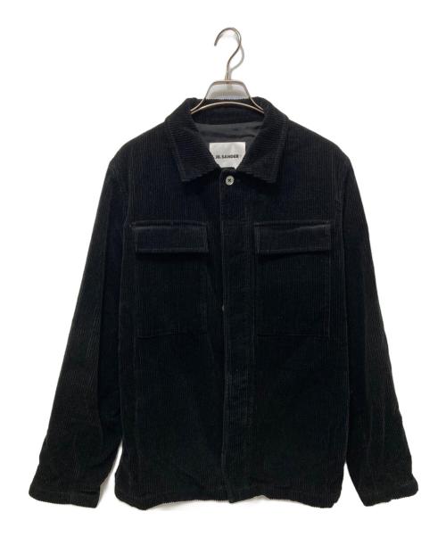 JIL SANDER+（ジルサンダープラス）JIL SANDER+ (ジルサンダープラス) コーデュロイシャツジャケット ブラック サイズ:SIZE 44の古着・服飾アイテム