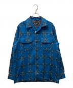 Subcultureサブカルチャー）の古着「チェックオープンカラーシャツ」｜ブルー