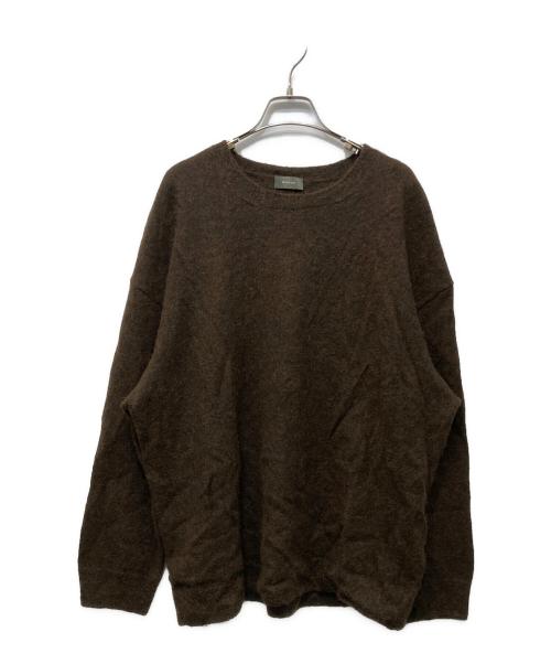 wirrow（ウィロウ）wirrow (ウィロウ) alpaca wool wide knit pullover ブラウン サイズ:3の古着・服飾アイテム