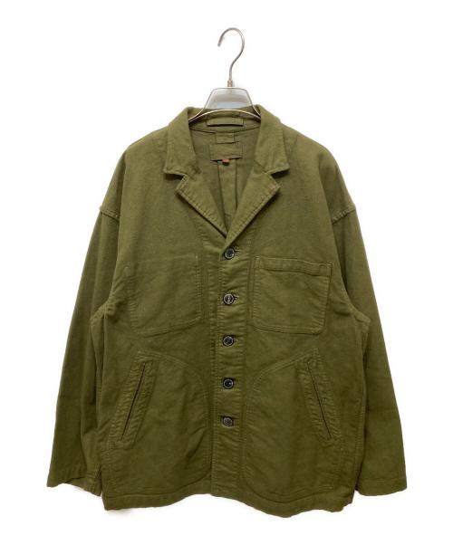 yokosakamoto（ヨウコサカモト）YOKOSAKAMOTO (ヨウコサカモト) フランネルワークジャケット カーキ サイズ:Lの古着・服飾アイテム