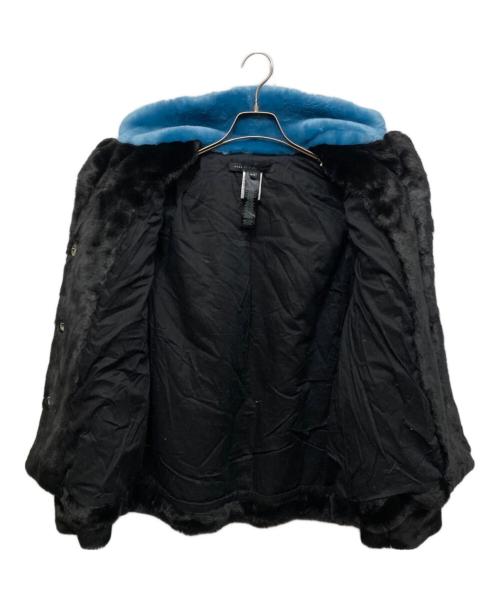 Marc by Marc Jacobs（マークバイマークジェイコブス）Marc by Marc Jacobs (マークバイマークジェイコブス) エコファージャケット ブラック×ブルー サイズ:XS/Sの古着・服飾アイテム