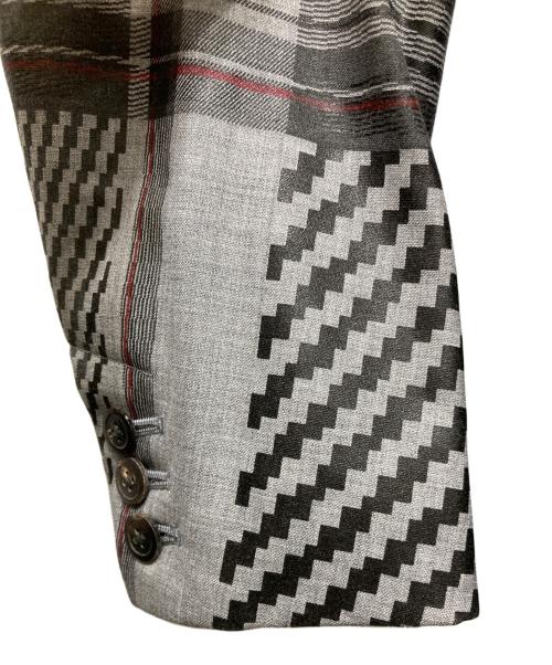 ALMOSTBLACK（オールモストブラック）ALMOSTBLACK (オールモストブラック) チェックテーラードジャケット グレー サイズ:1の古着・服飾アイテム