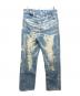 TAAKK（ターク）の古着「STRAIGHT DENIM PANTS」｜ブルー×ベージュ