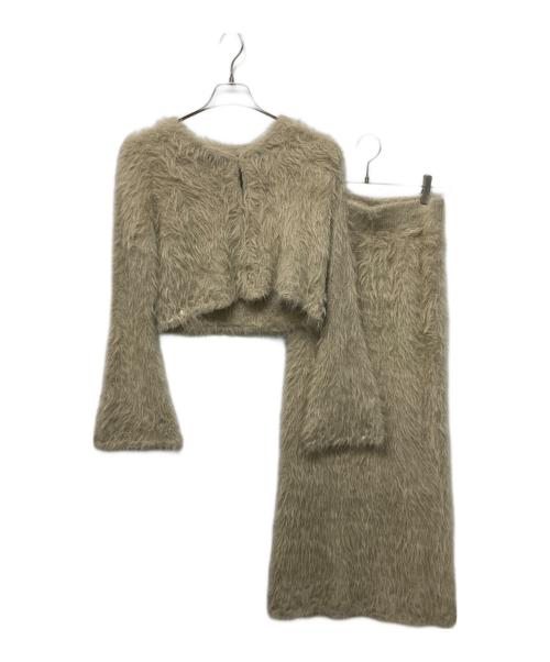 vallan（バラン）VALLAN (バラン) シャギーニットセットアップ ベージュ サイズ:FREEの古着・服飾アイテム