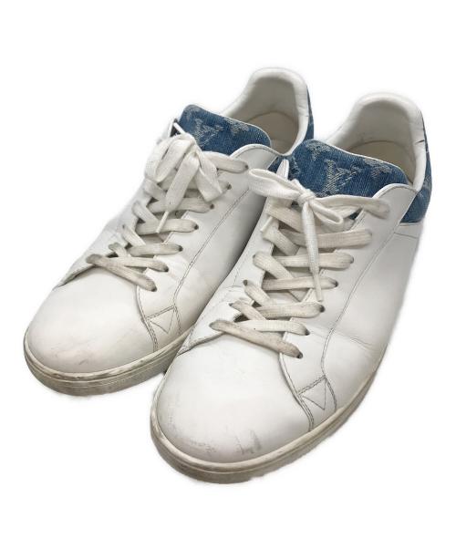 LOUIS VUITTON（ルイ ヴィトン）LOUIS VUITTON (ルイ ヴィトン) モノグラムデニム切替スニーカー ホワイト×ブルー サイズ:27の古着・服飾アイテム