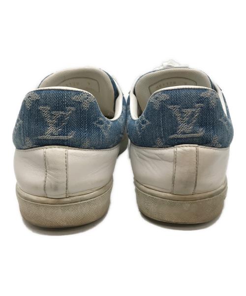 LOUIS VUITTON（ルイ ヴィトン）LOUIS VUITTON (ルイ ヴィトン) モノグラムデニム切替スニーカー ホワイト×ブルー サイズ:27の古着・服飾アイテム