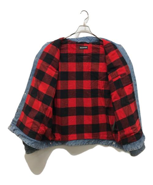 BALENCIAGA（バレンシアガ）BALENCIAGA (バレンシアガ) キルティングデザインウォッシュドデニムジャケット ブルー サイズ:SIZE 44の古着・服飾アイテム