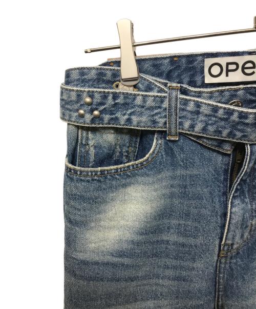OPEN YY（オープンワイワイ）OPEN YY (オープンワイワイ) ベルト ルーズ ブーツカット ジーンズ ブルー サイズ:Sの古着・服飾アイテム