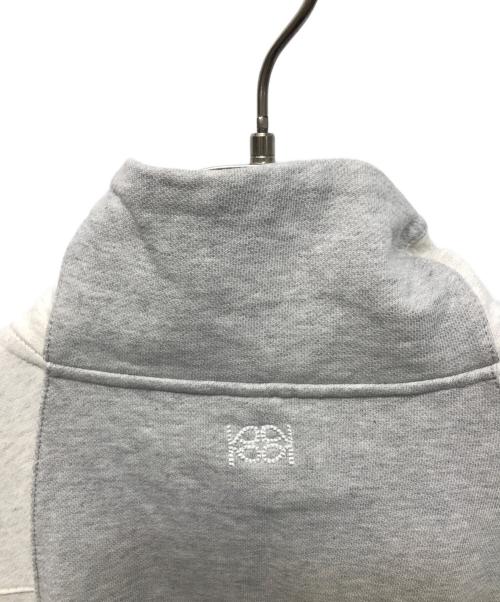 KIJUN（キジュン）Kijun (キジュン) HALF ZIP-UP PULLOVER グレー×ホワイト サイズ:Lの古着・服飾アイテム